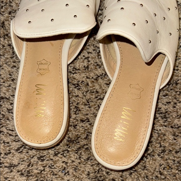White Studded Mules - Picture 3 of 5